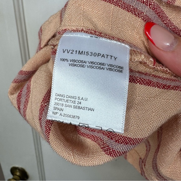 Indi & Cold Button Front Striped Blouse Puff Sleeve - Picture 7 of 7